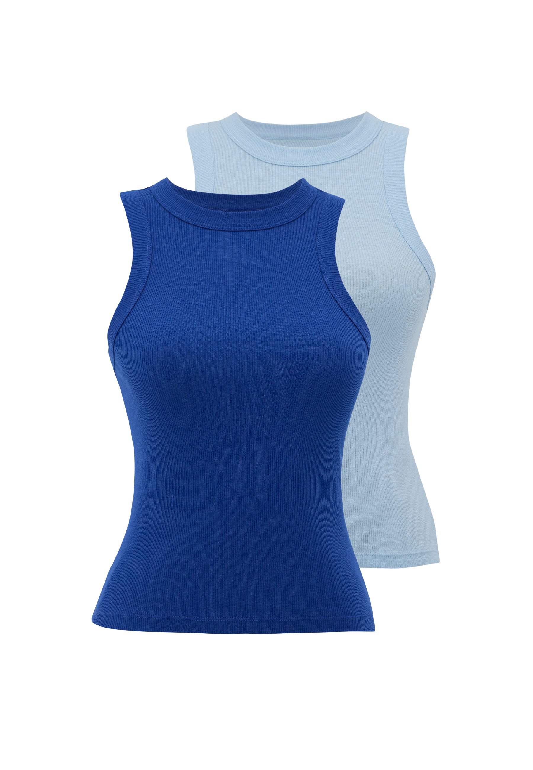 WMCLARA RIB TANK TOP 2-PACK in Blauw, Hemelsblauw