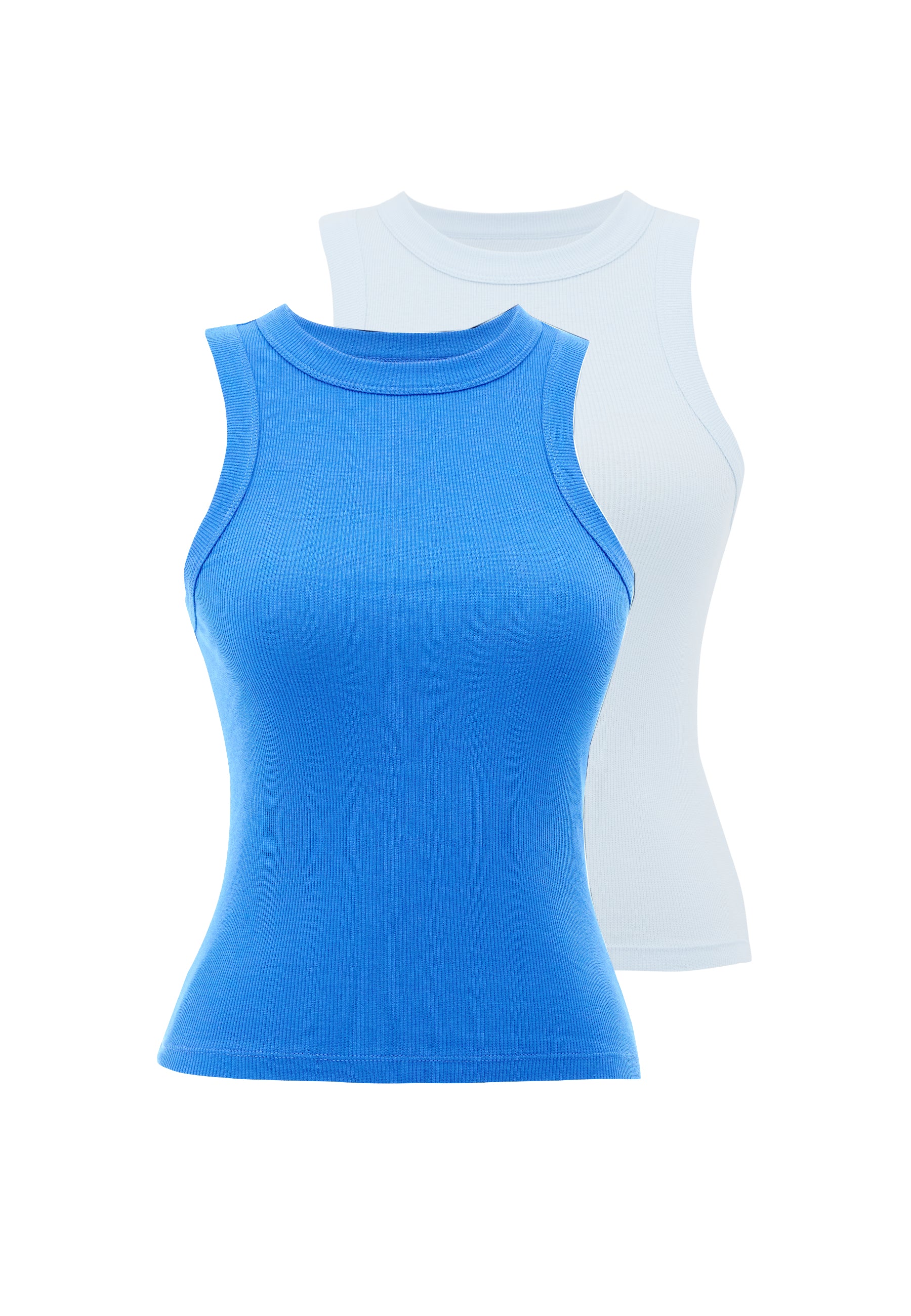 WMCLARA RIB TANK TOP 2-PACK in White, Blue