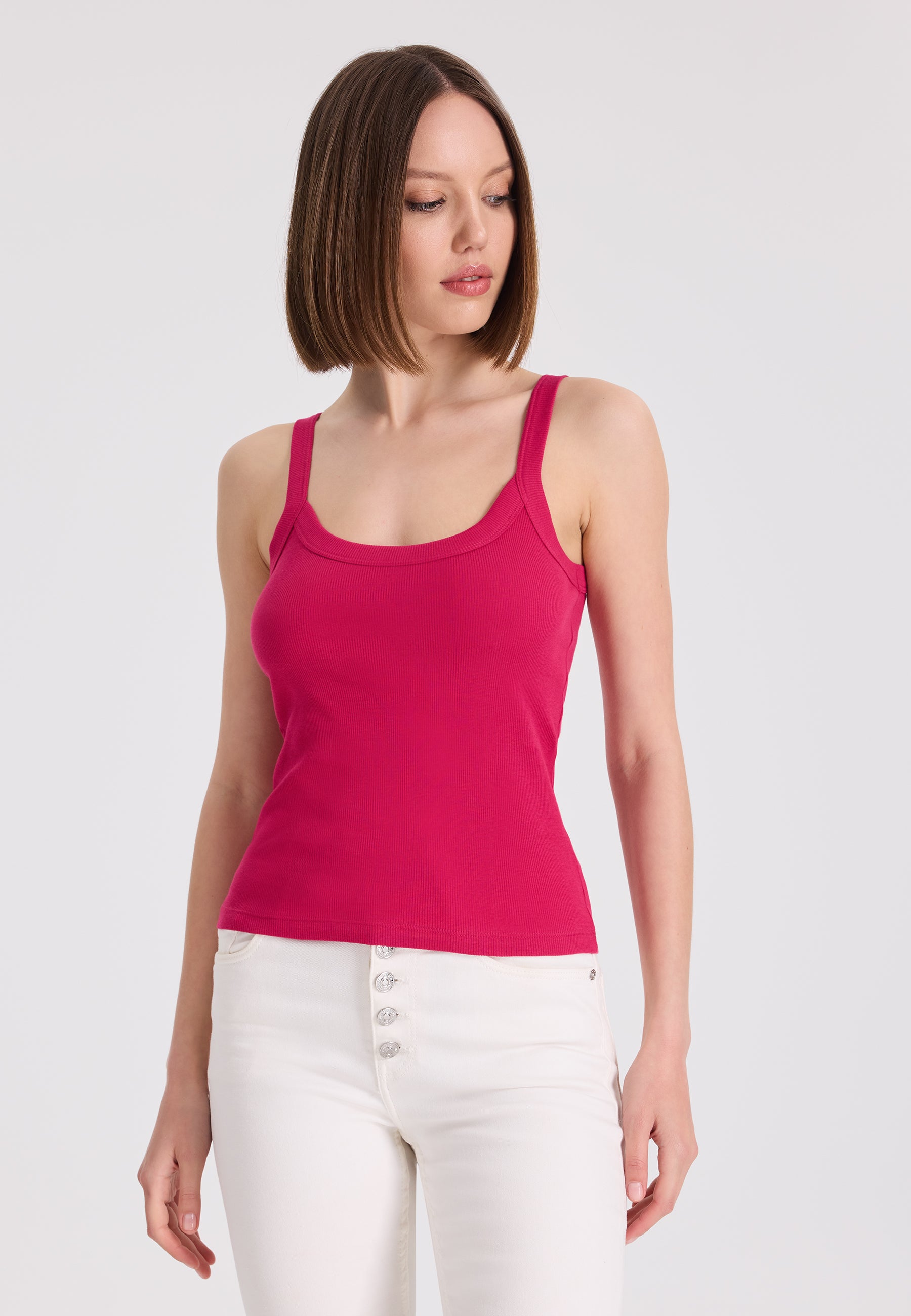 WMIVY RIB TOP 2-PACK in Grey Melange, Pink