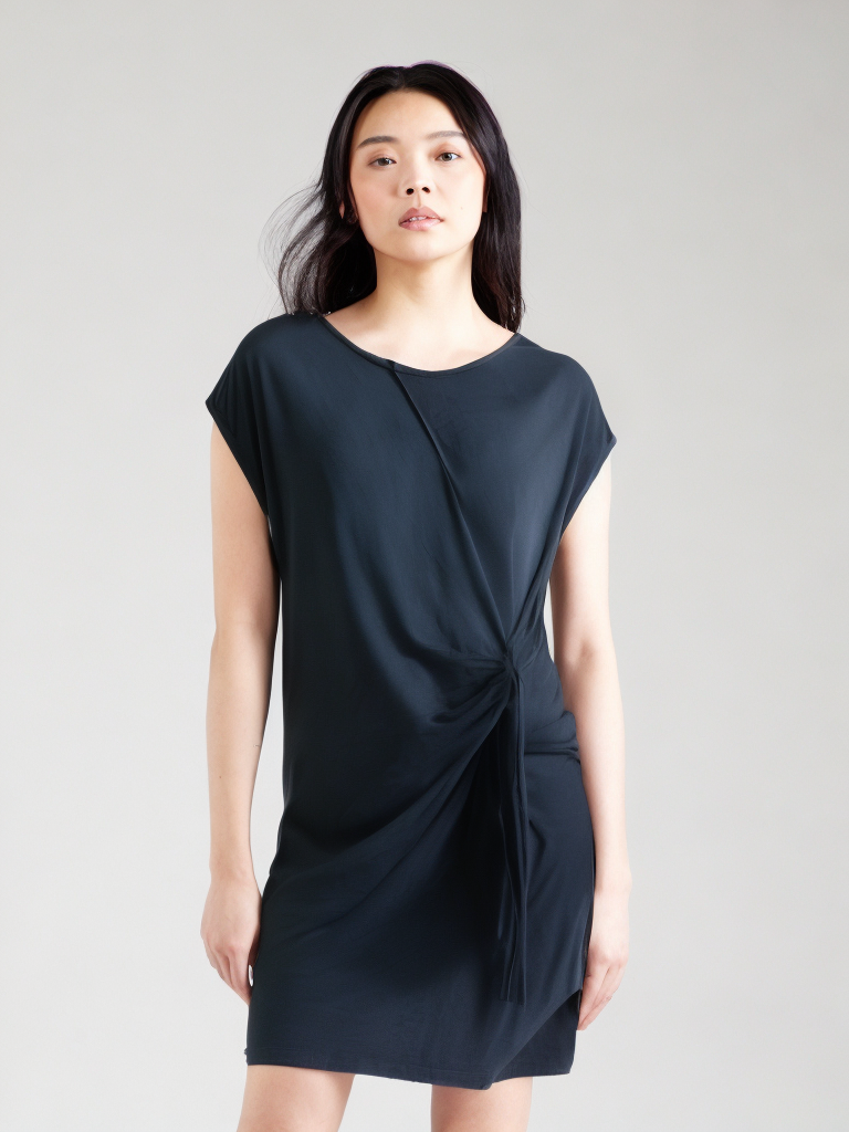 LEAH DROP SHOULDER DRESS in Black