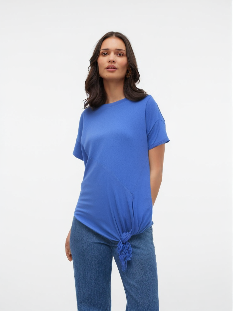 VIENNA SS TIE TOP in Blue