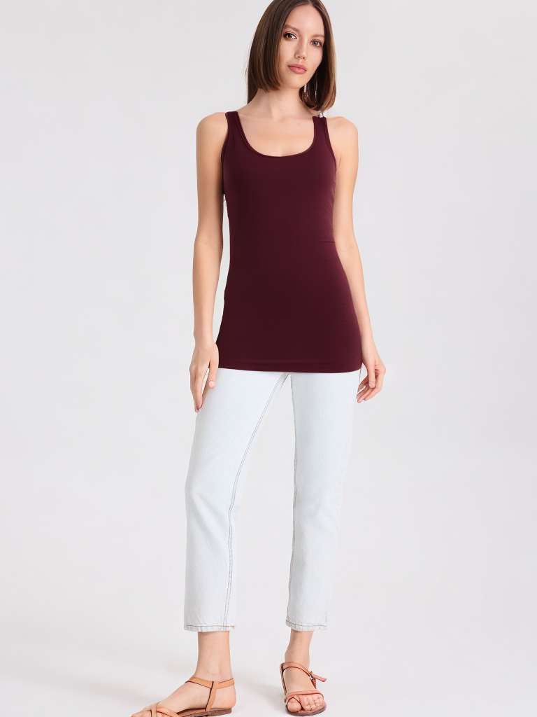 EMMA LONG CAMI DRESS in Bordeaux