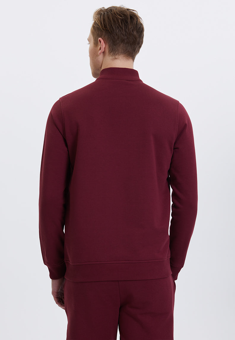 CORE HALF ZIP SWEAT in Cabernet