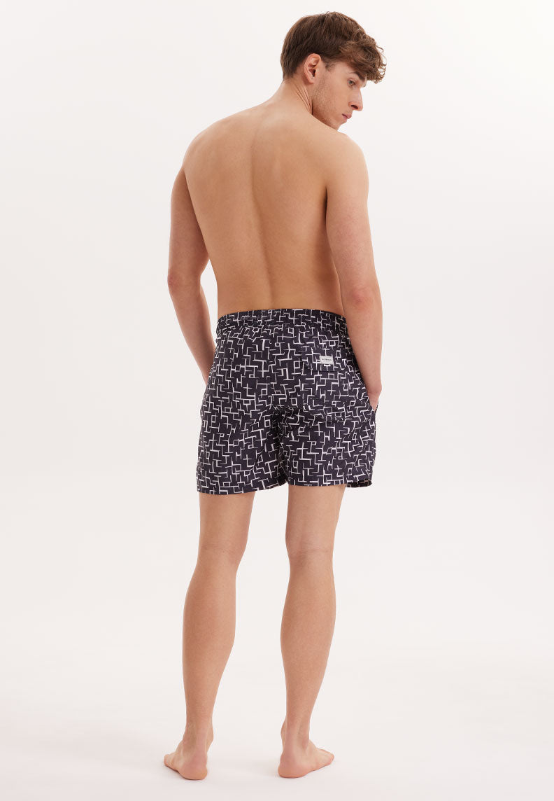 WMGEOMETRIC MAZE SWIM SHORTS in Grey AOP